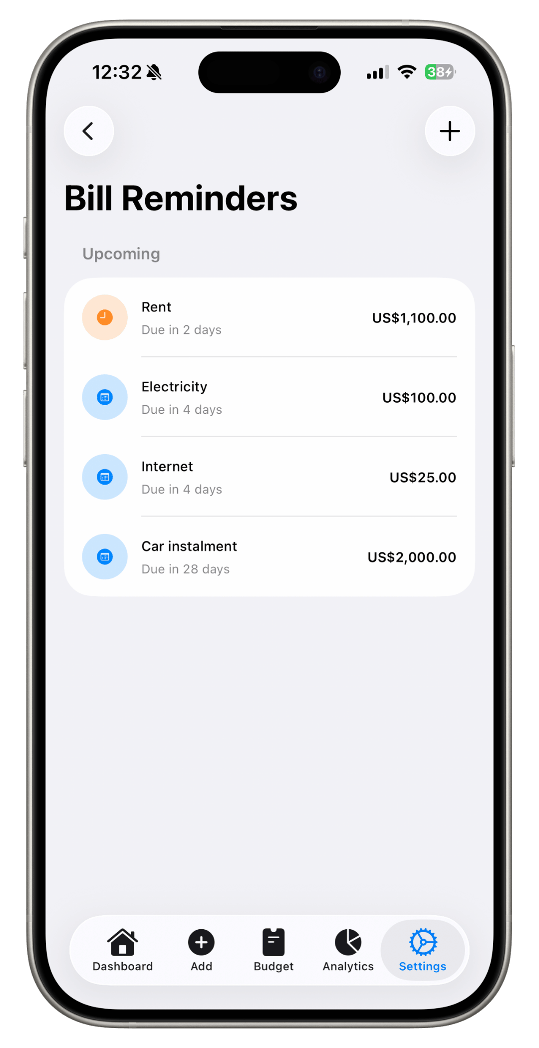 Stay ahead of bills and screenshot